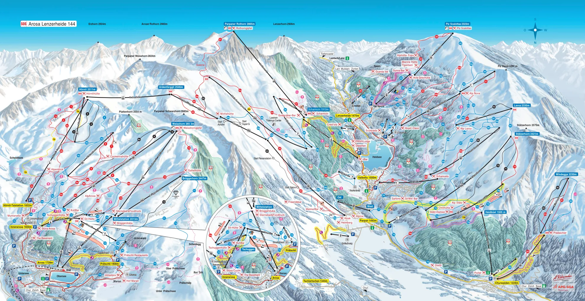 Arosa Lenzerheide ski map